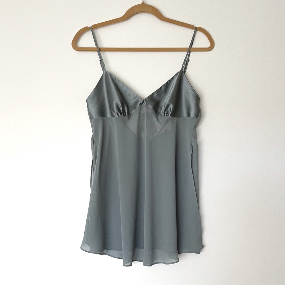 NEW Victoria’s Secret Satin Sheer Camisole S Gray